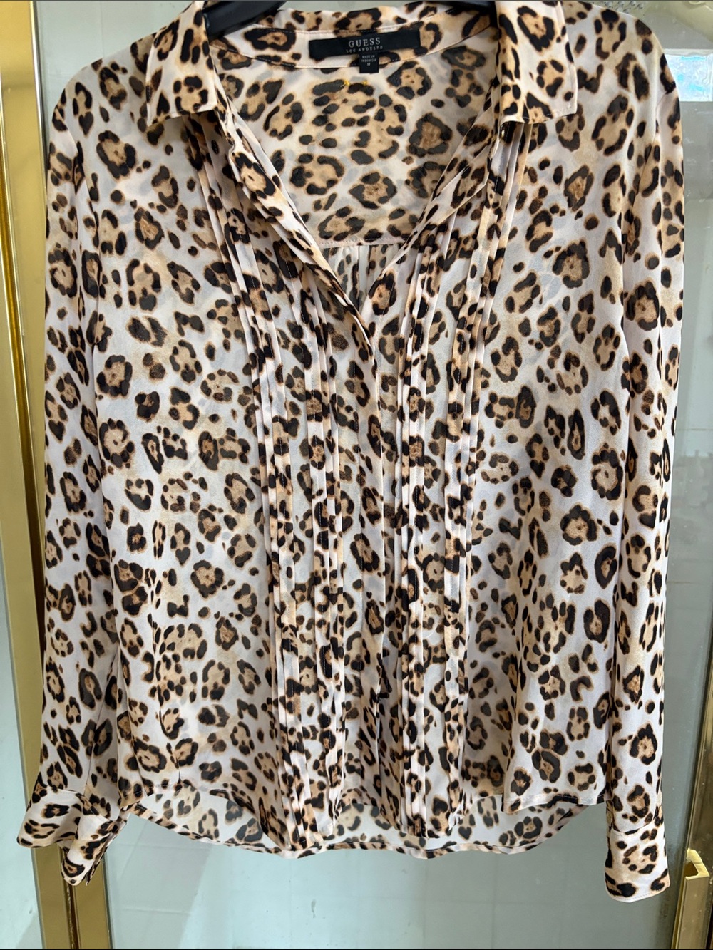 Guess Leopard Print Blouse NWOT Size Medium